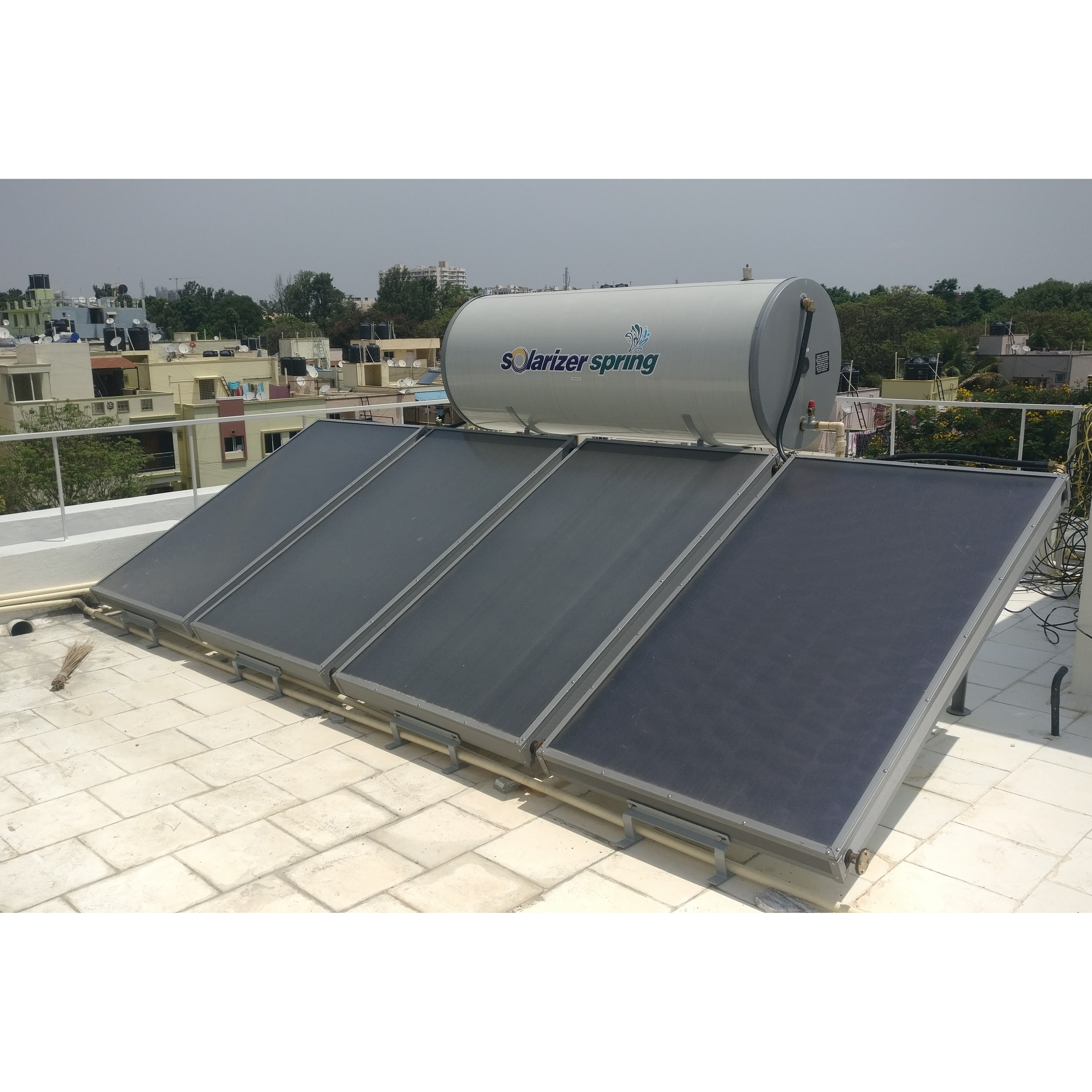 Solar & electric water heater with re-circulation, timer ...